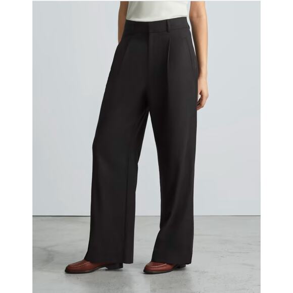 EVERLANE The Way High Drape Pant Black Women's 16S NWT Pleated Front Career Prep - Picture 7 of 7